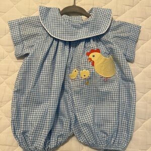 Bailey Boys Blue Gingham One Piece